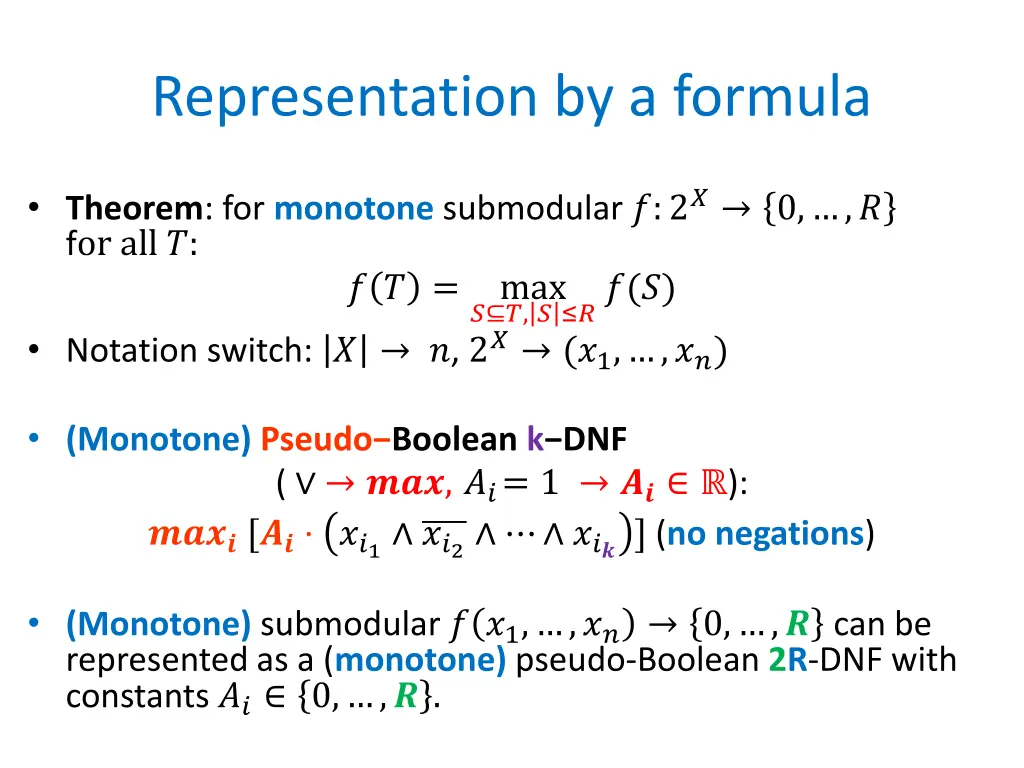 representation by a formula