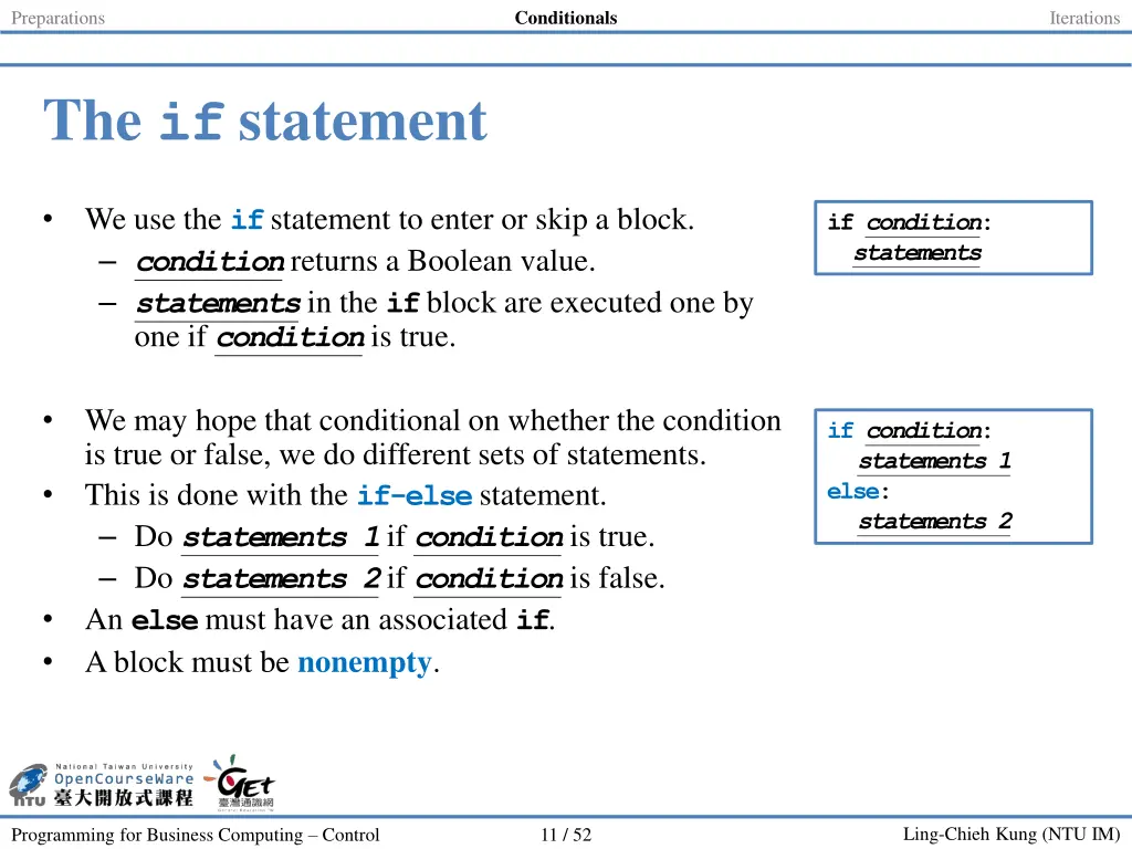 conditionals 1