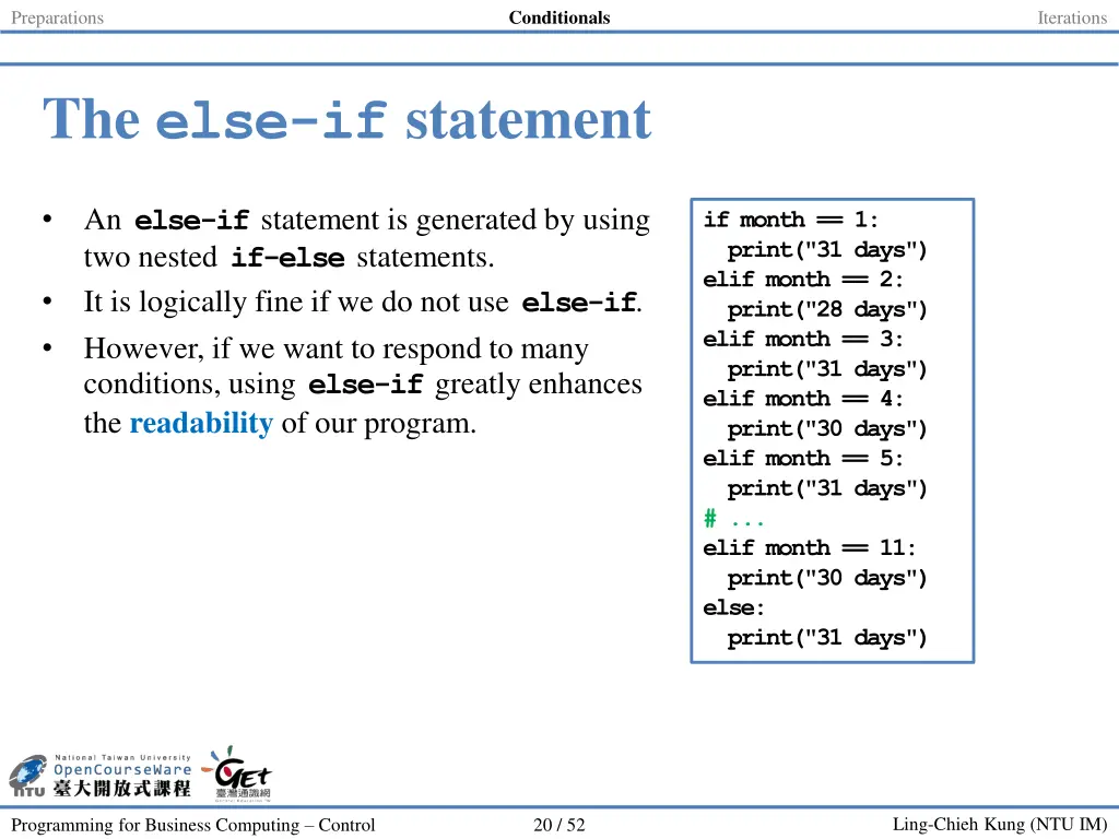conditionals 10