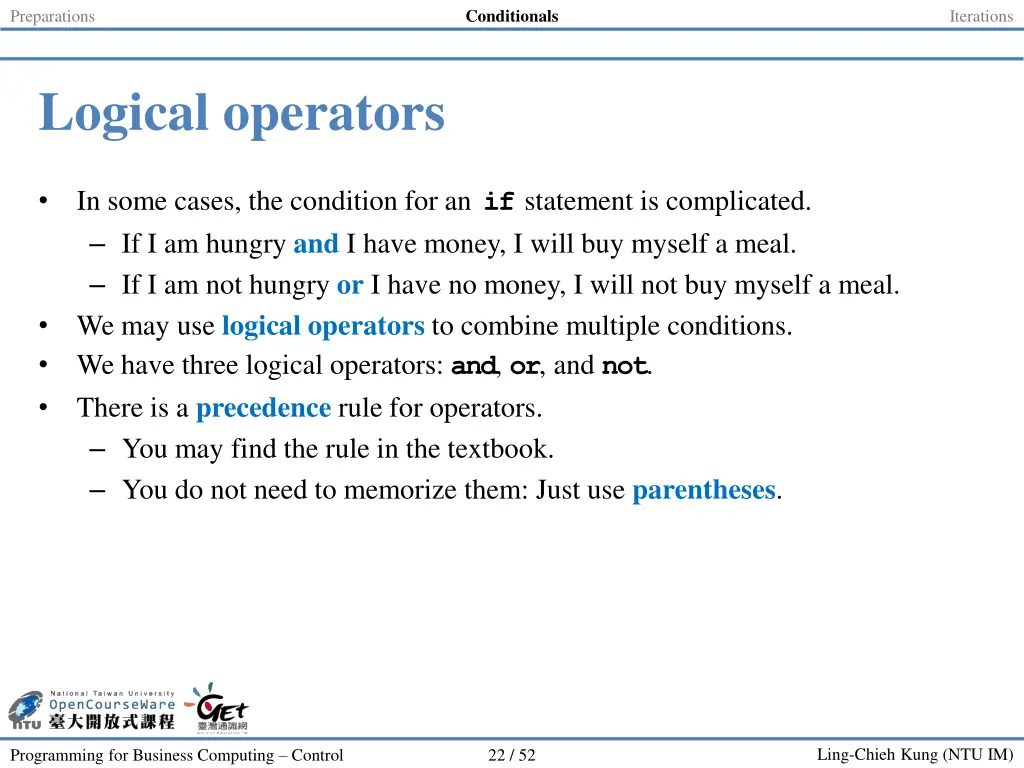 conditionals 12