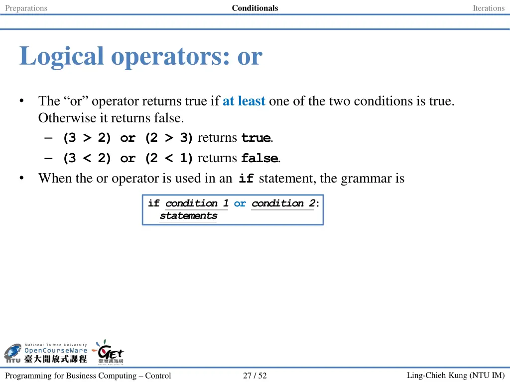 conditionals 17