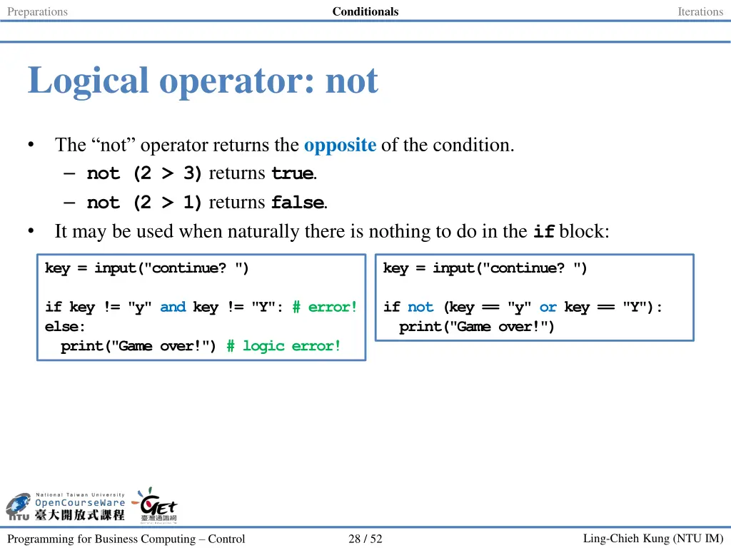 conditionals 18