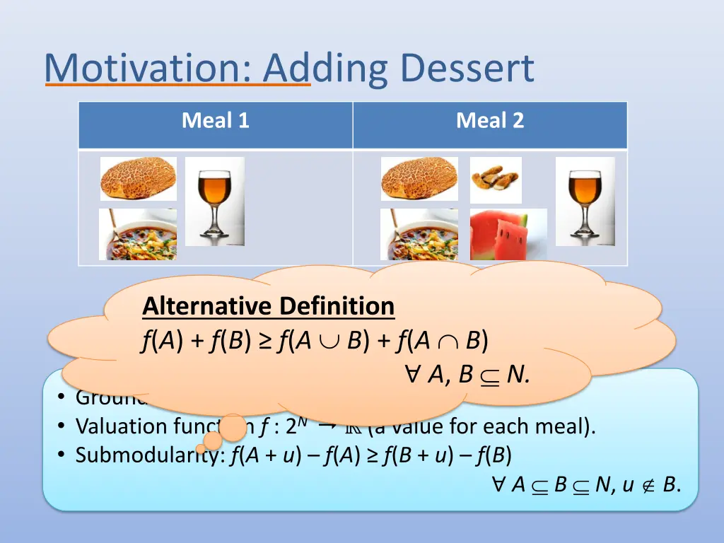 motivation adding dessert