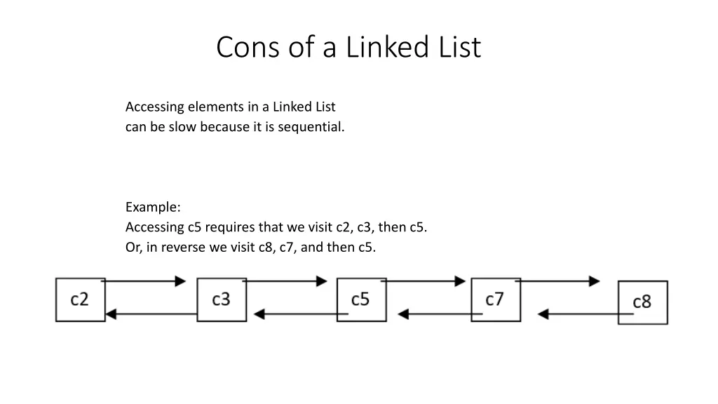 cons of a linked list