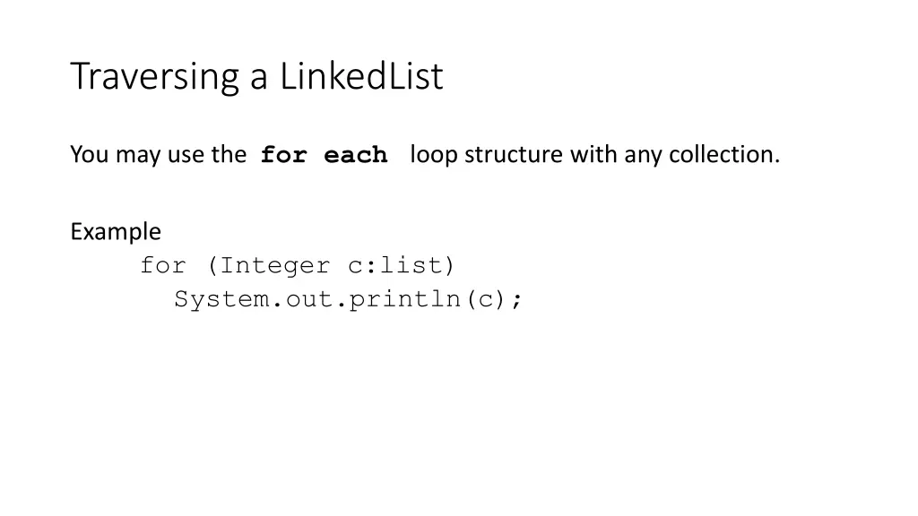 traversing a linkedlist