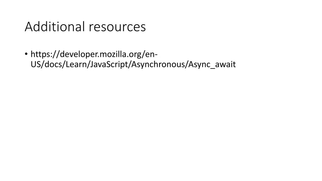 additional resources