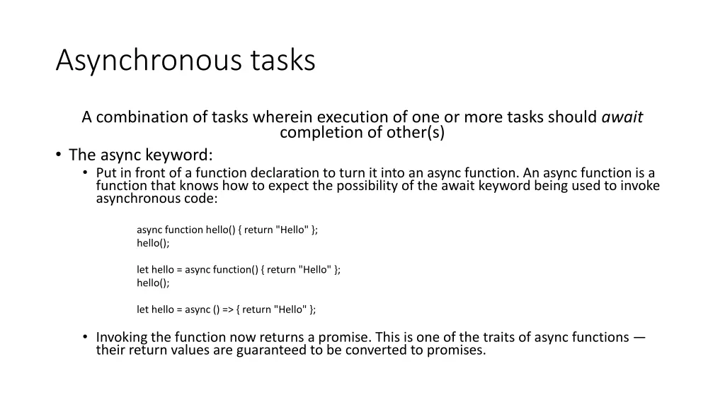 asynchronous tasks