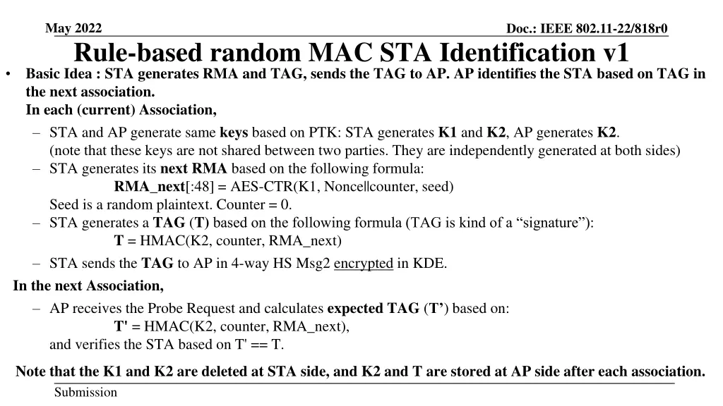 may 2022 rule based random mac sta identification