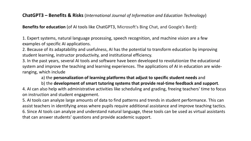 chatgpt3 benefits risks international journal