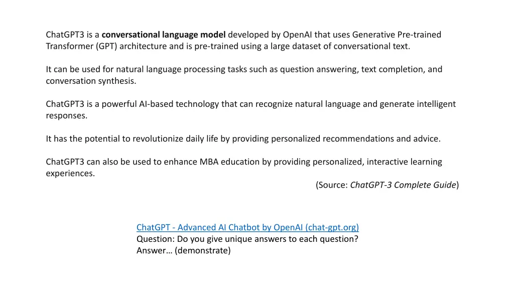 chatgpt3 is a conversational language model