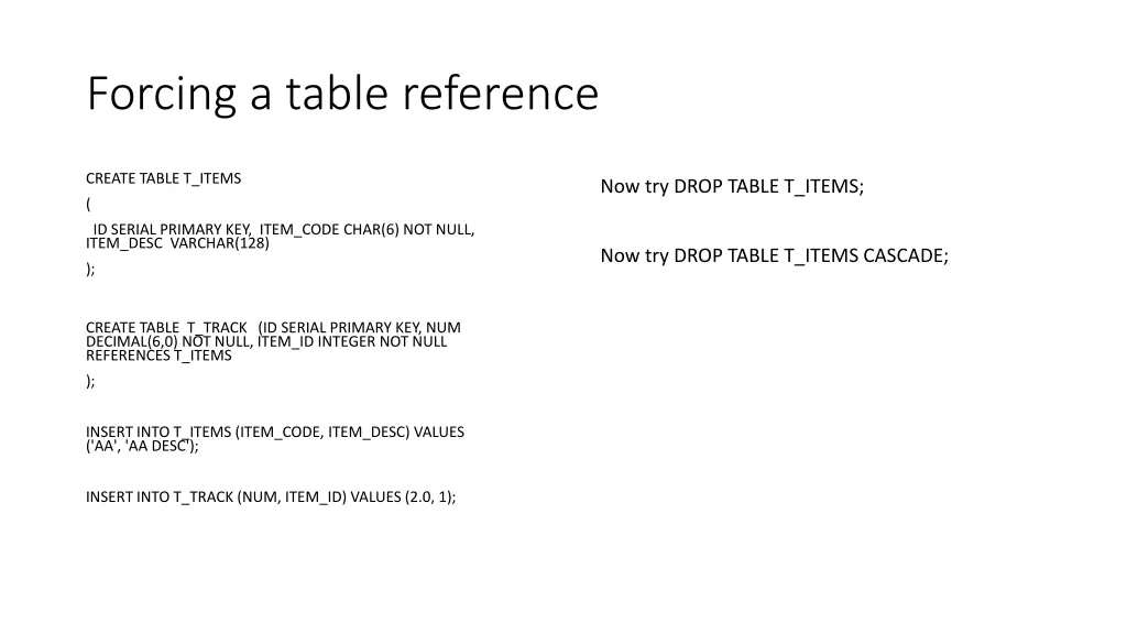 forcing a table reference