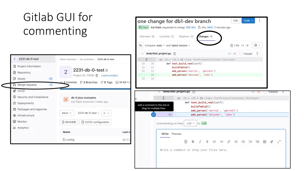 gitlab gui for commenting