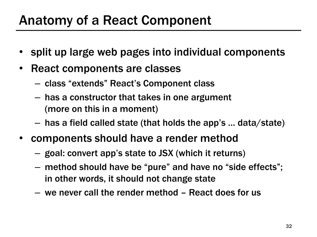 anatomy of a react component