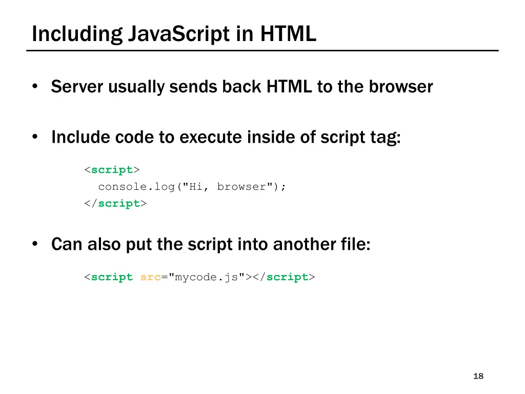 including javascript in html