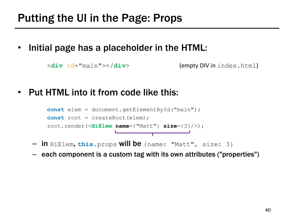 putting the ui in the page props
