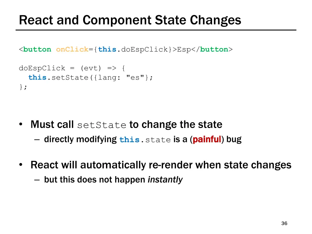 react and component state changes