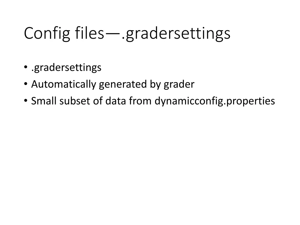 config files gradersettings
