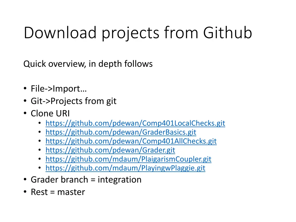 download projects from github