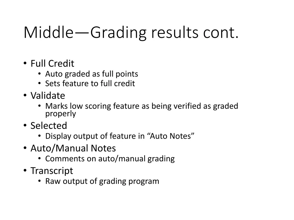middle grading results cont