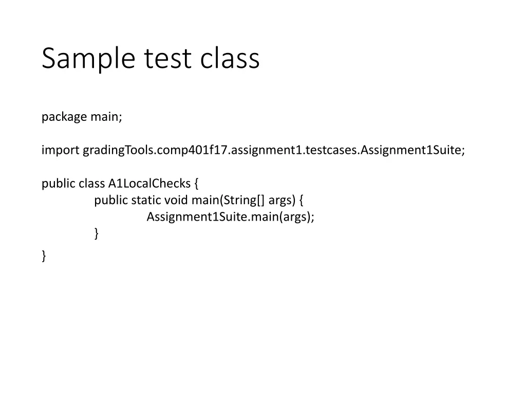 sample test class