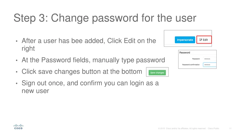 step 3 change password for the user