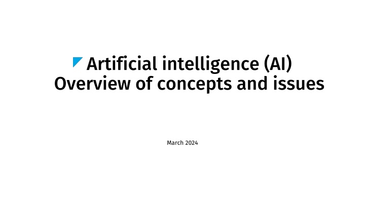 artificial intelligence ai overview of concepts