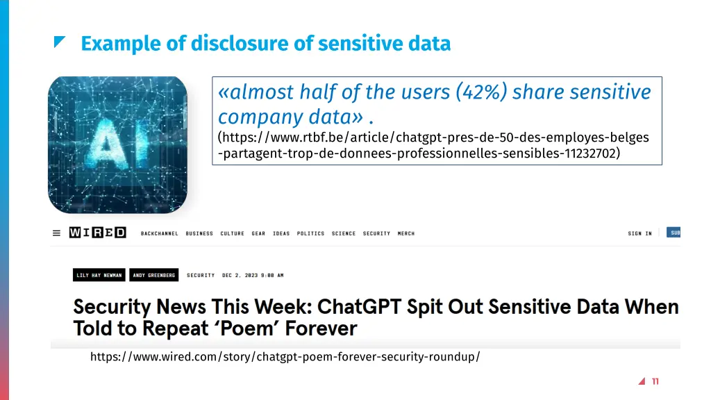 example of disclosure of sensitive data