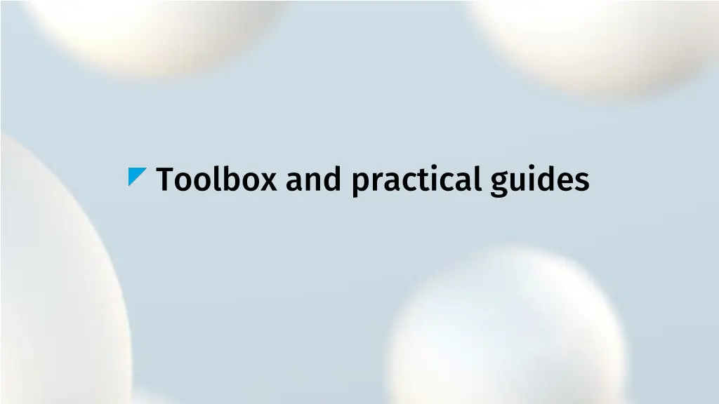 toolbox and practical guides