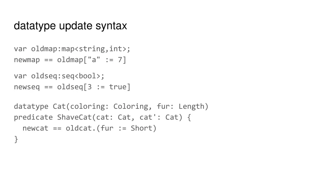 datatype update syntax