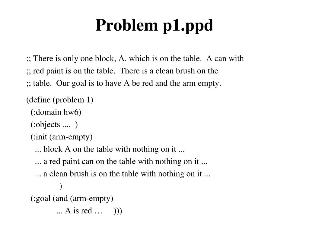 problem p1 ppd