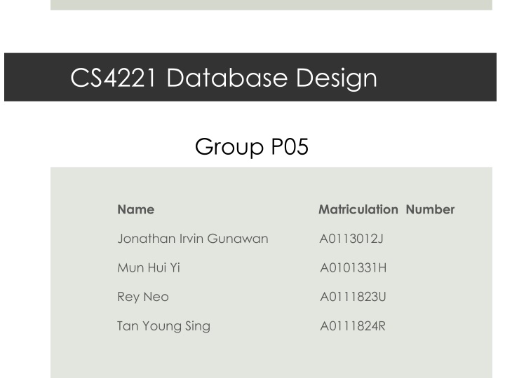 cs4221 database design