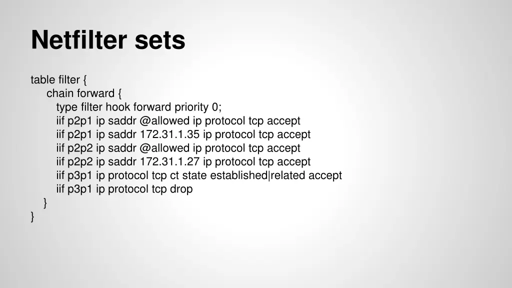 netfilter sets