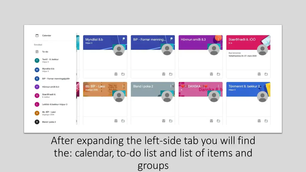 after expanding the left side tab you will find