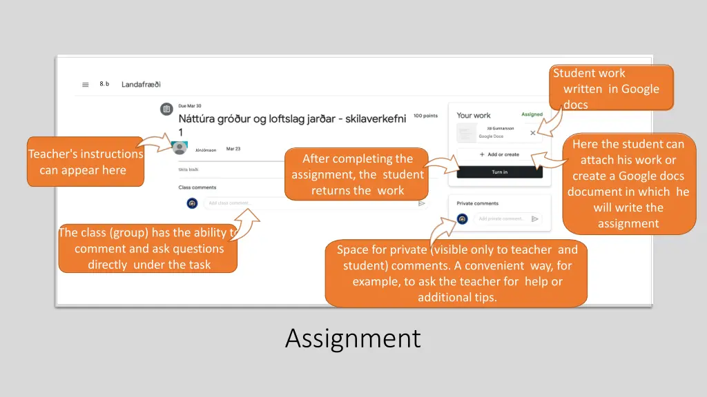 student work written in google docs