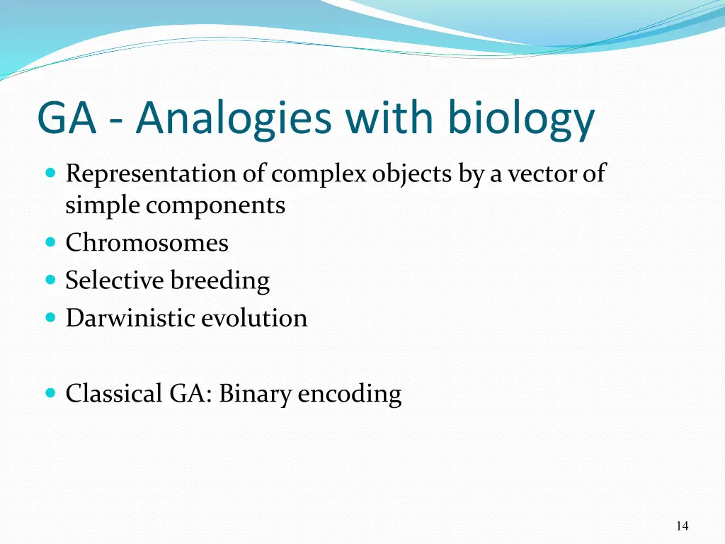 ga analogies with biology