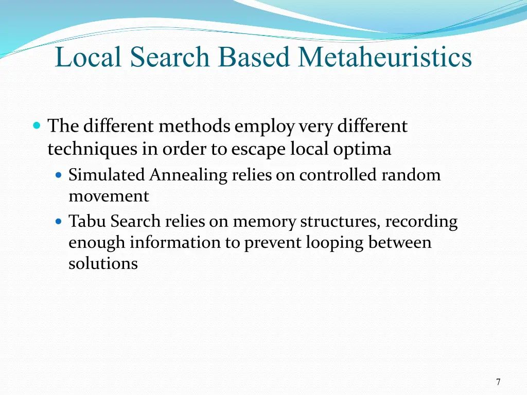 local search based metaheuristics 1