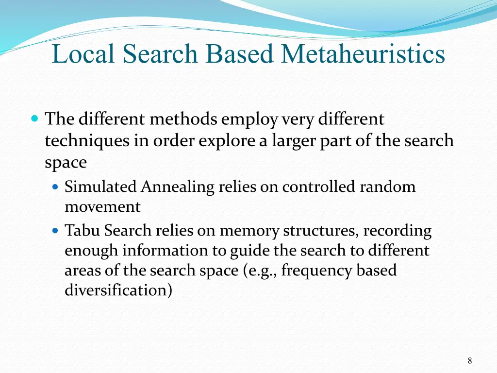 local search based metaheuristics 2
