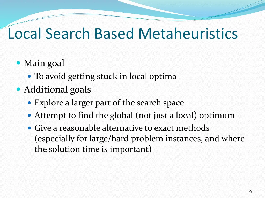local search based metaheuristics