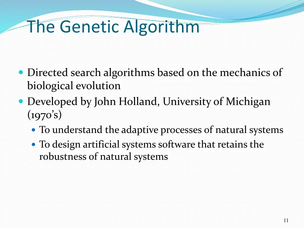the genetic algorithm