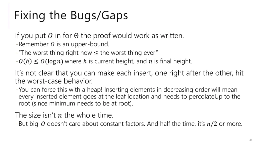 fixing the bugs gaps