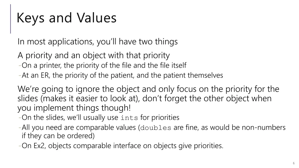 keys and values