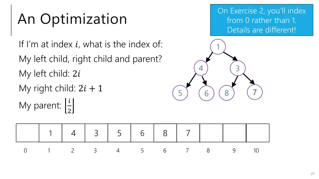 on exercise 2 you ll index from 0 rather than 1