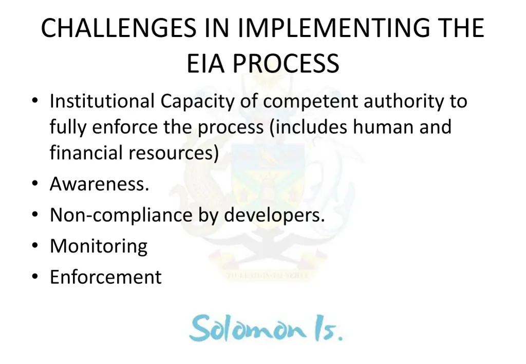 challenges in implementing the eia process