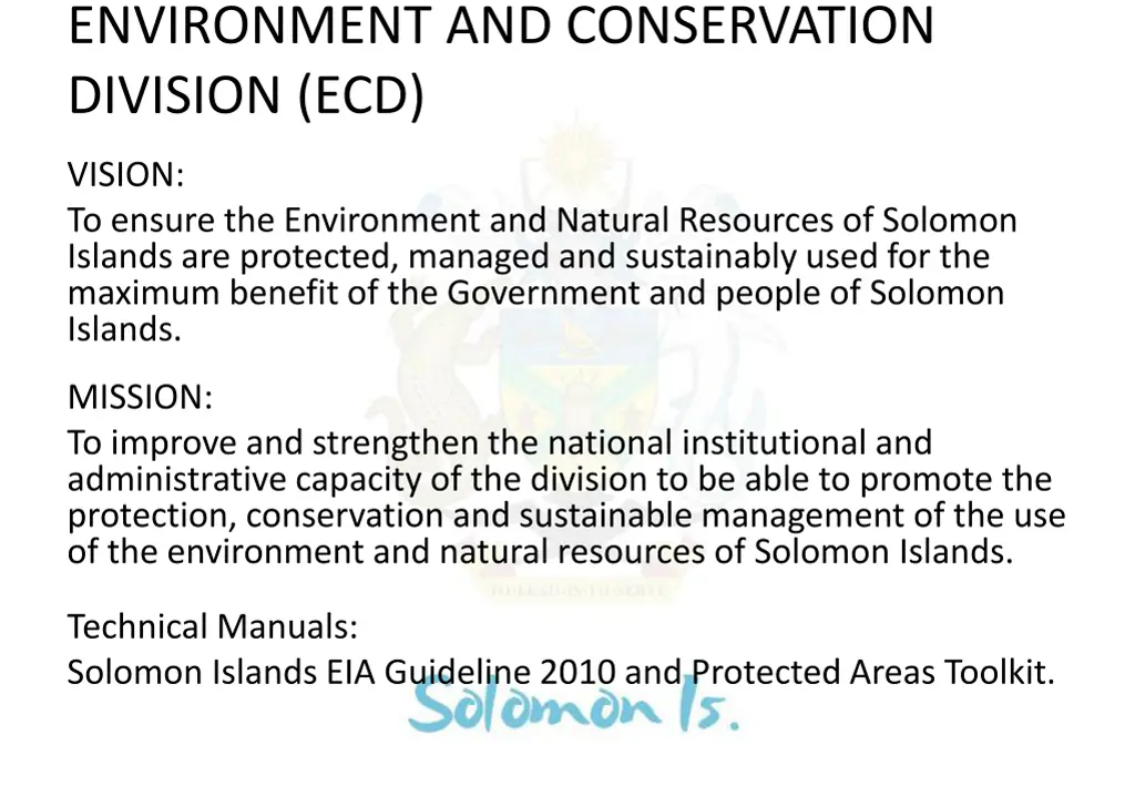 environment and conservation division ecd