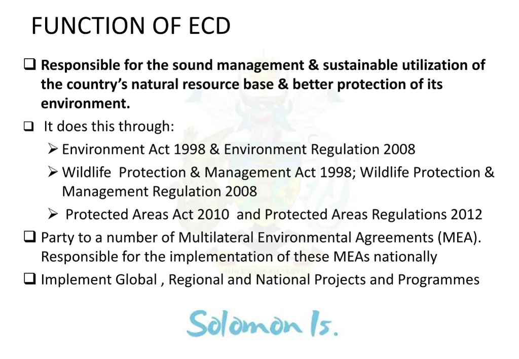 function of ecd