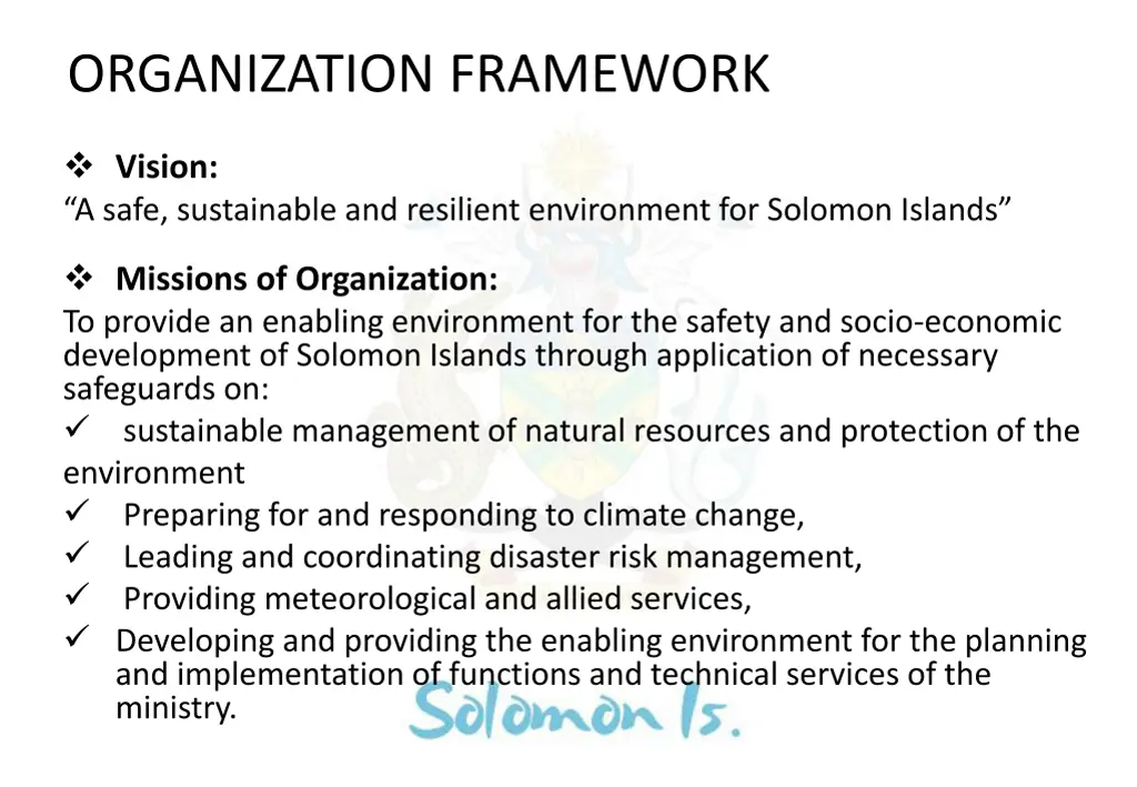 organization framework 1