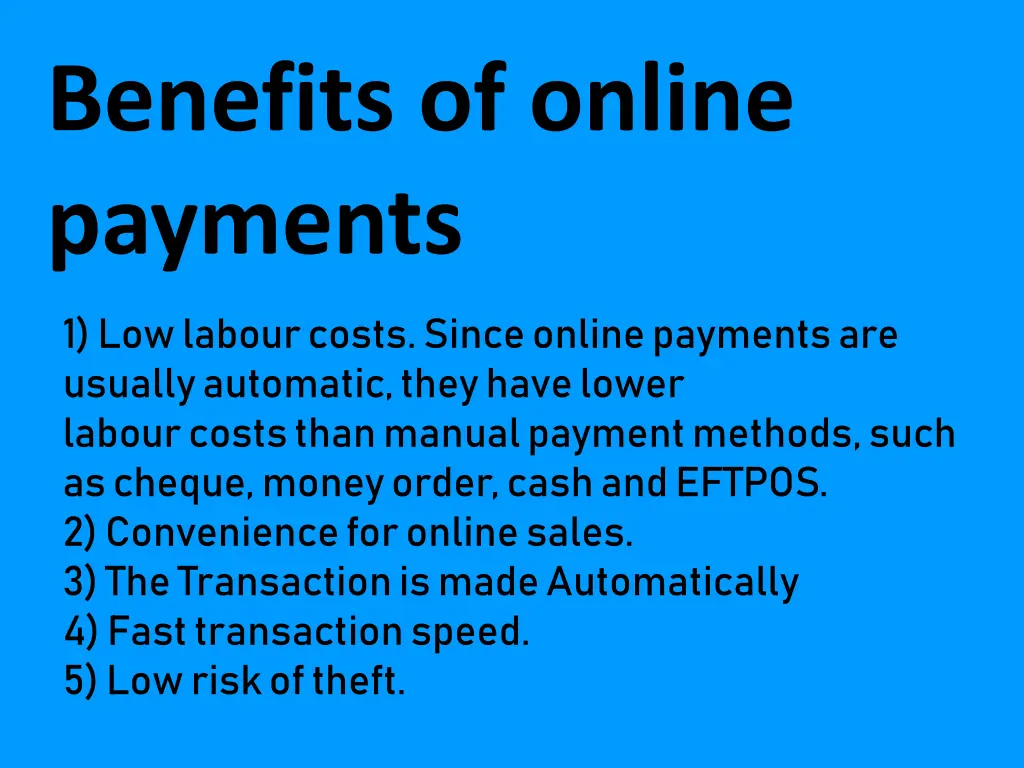 benefits of online payments
