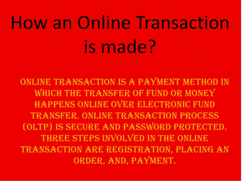 how an online transaction is made