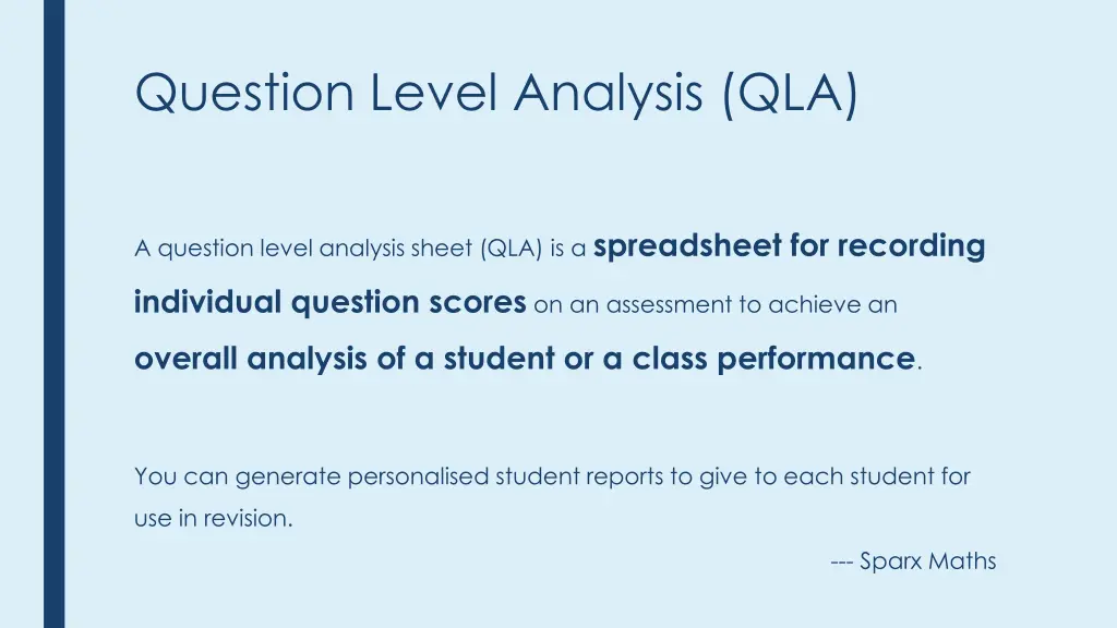 question level analysis qla