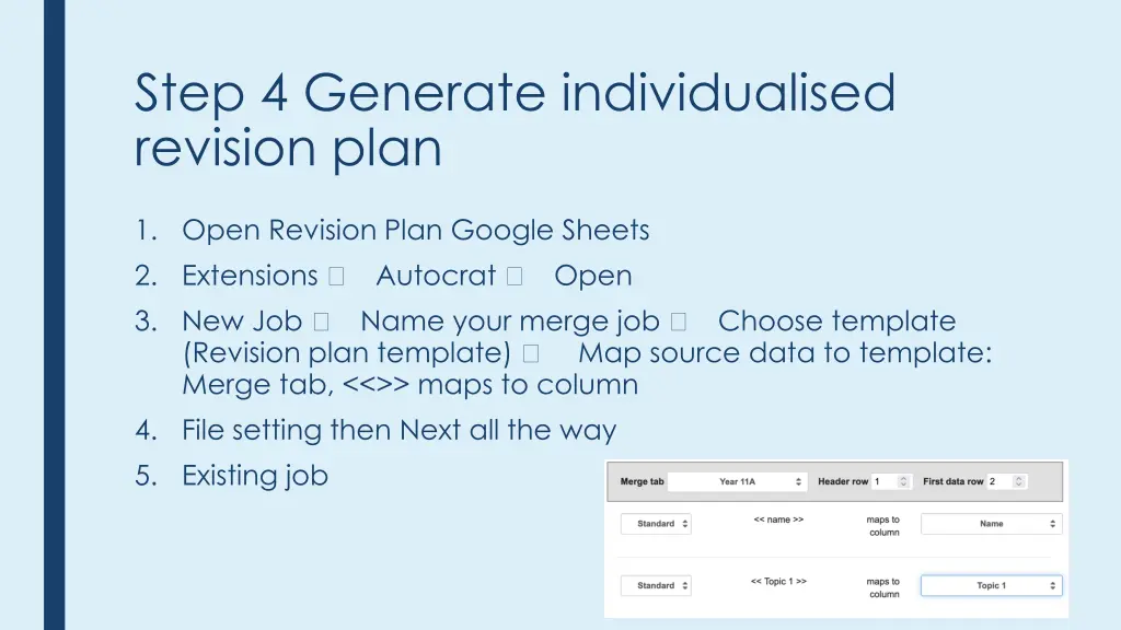 step 4 generate individualised revision plan
